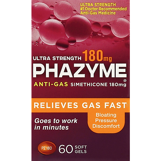 Phazyme Anti-Gas, Ultra Strength, 180 Mg, Soft Gels, Economy Size