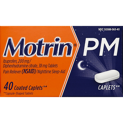 Motrin PM Pain Reliever (NSAID)/Nighttime Sleep-Aid, Coated Caplets