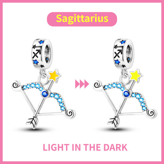 S925 Colorful Luminous Constellation Pendant
