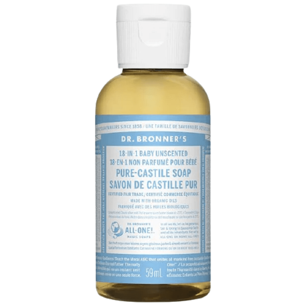 Dr. Bronner's Pure Castile Liquid Soap 2 Fl Oz Baby Mild Unscented
