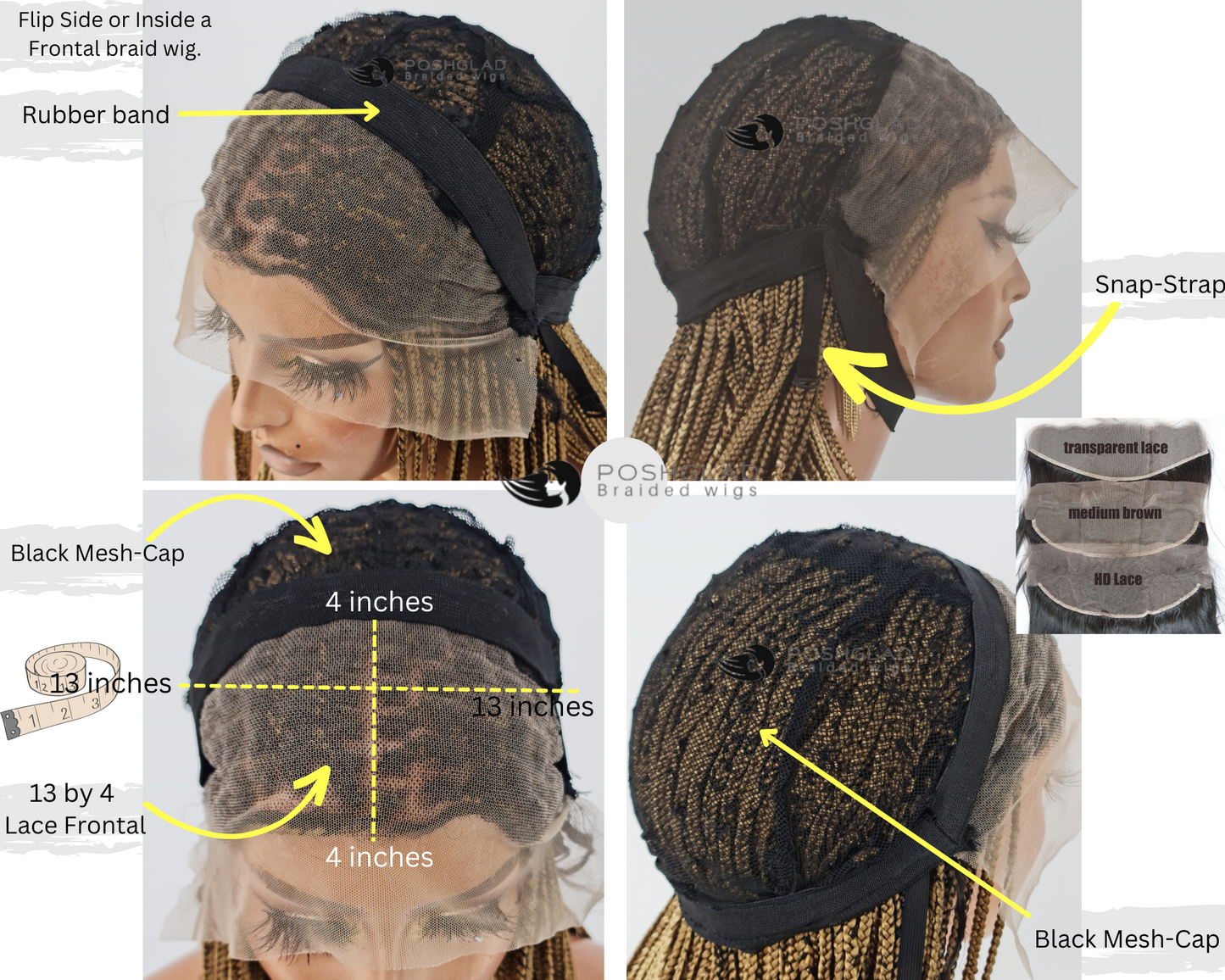Cornrow Braid Wig "13 by 4 Lace Frontal" Wig Val