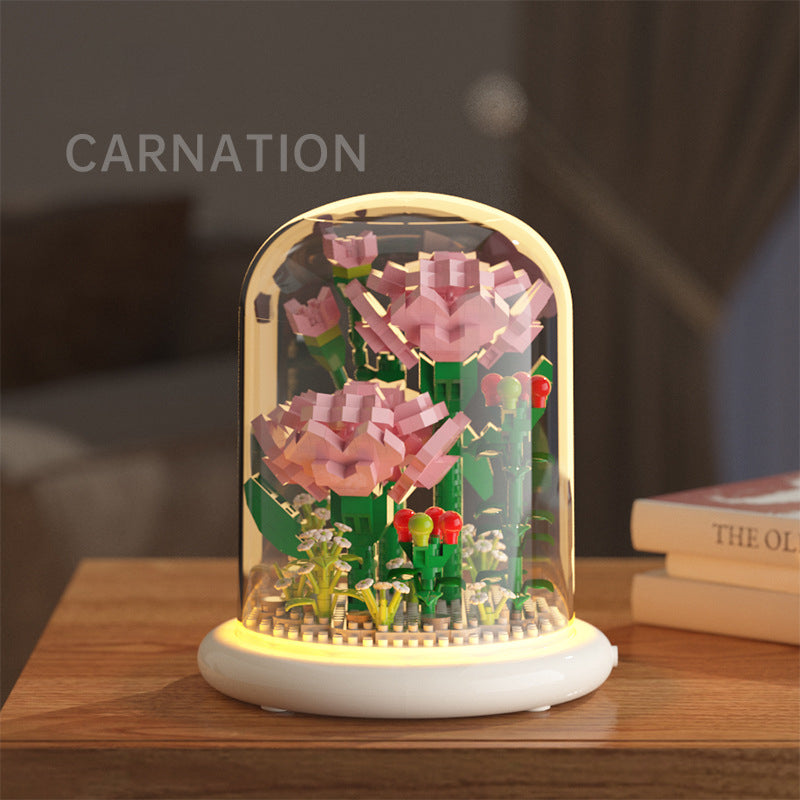 Building block flower simulation sunflower jasmine compatible with a certain high building block model toy