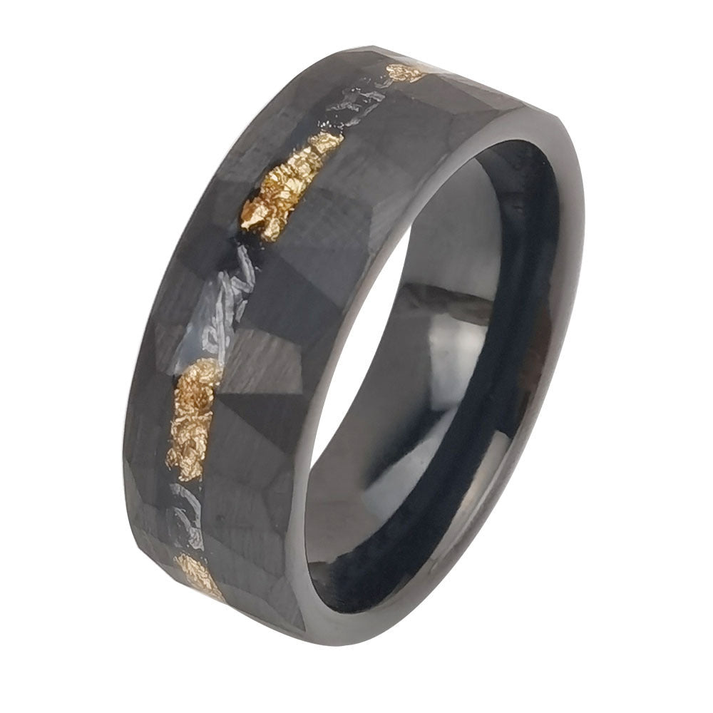 Gold Foil Debris Tungsten Ring