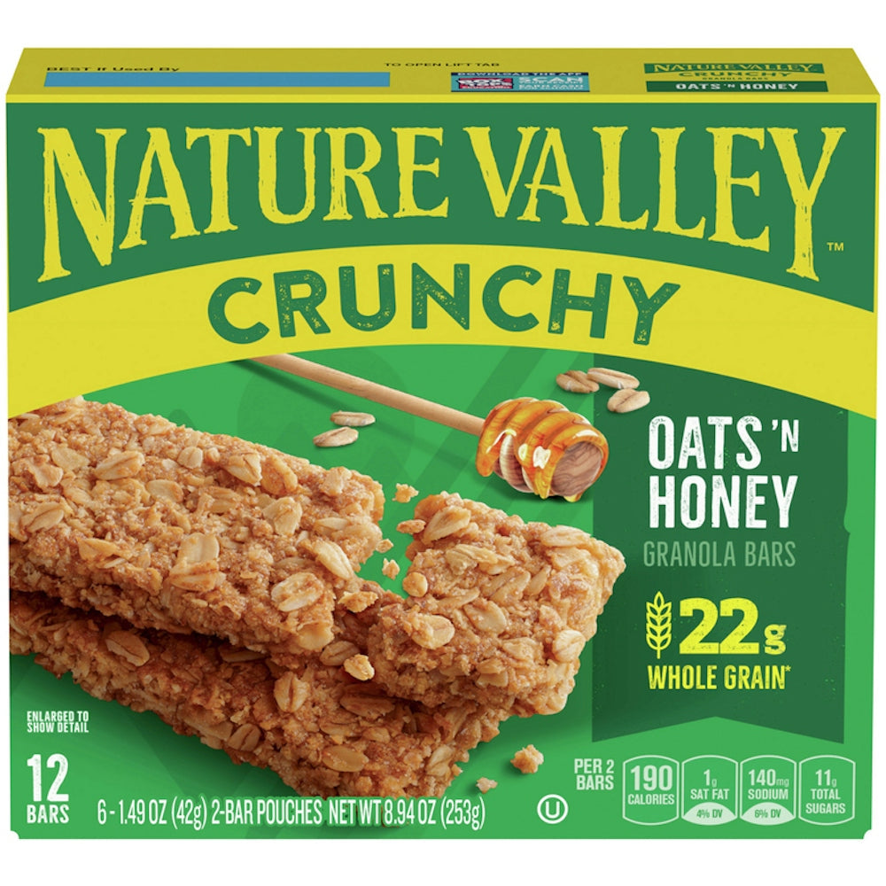Nature Valley Crunchy Granola Bar, Oats 'N Honey, 12 Bars, 8.94 Oz