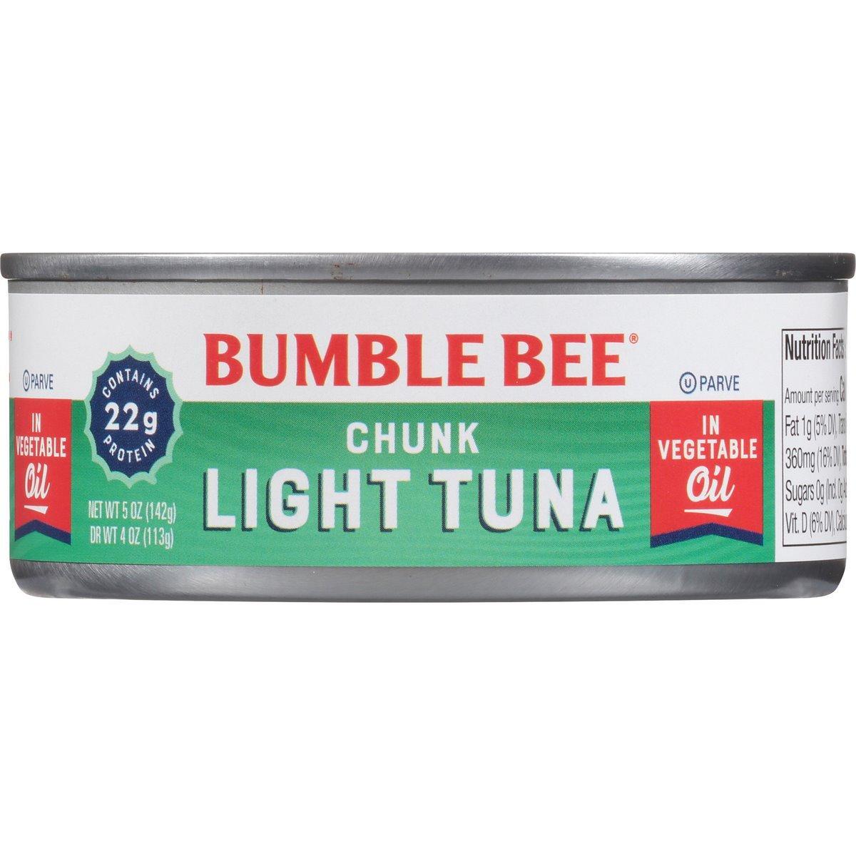 Bumble Bee Chunk Light Tuna In Vegetable Oil, 5 Oz Can