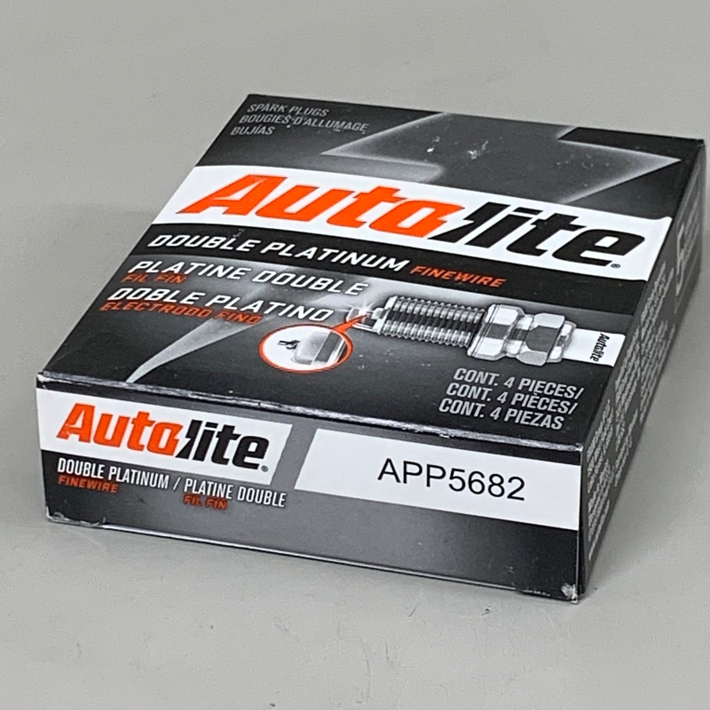 AUTOLITE (4 PACK) Double Platinum Standard Spark Plug 14MM Hex SZ APP5682