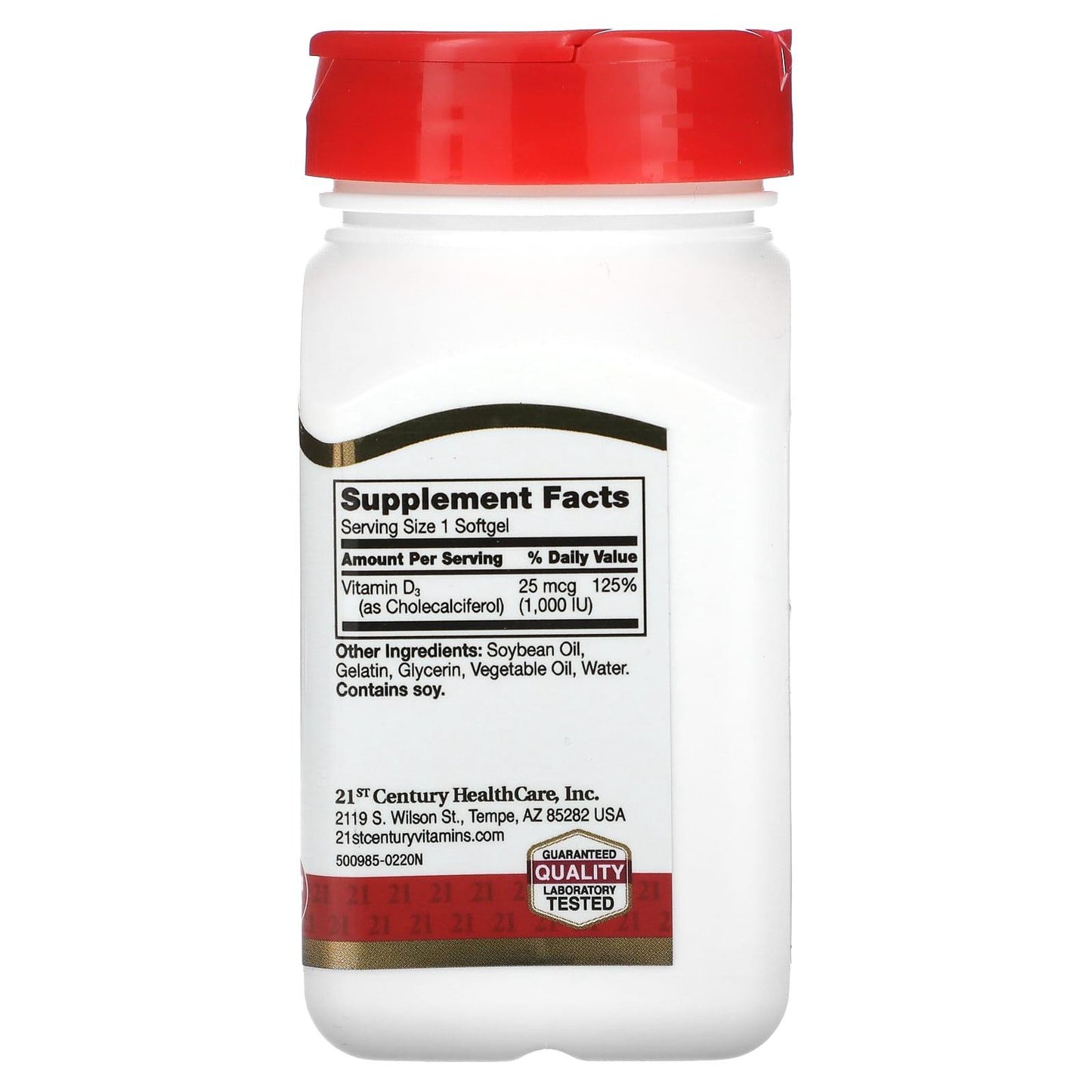 21st Century Vitamin D3-1000  250Ct
