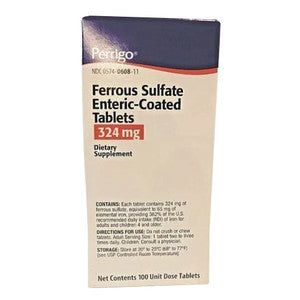Ferrous Sulfate 324mg  Red Tablet 100Ea
