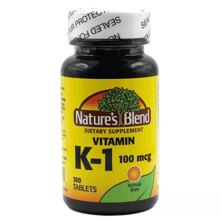Nature's Blend Vitamin K 100 mcg, Bone Health Support, 100 Tablets