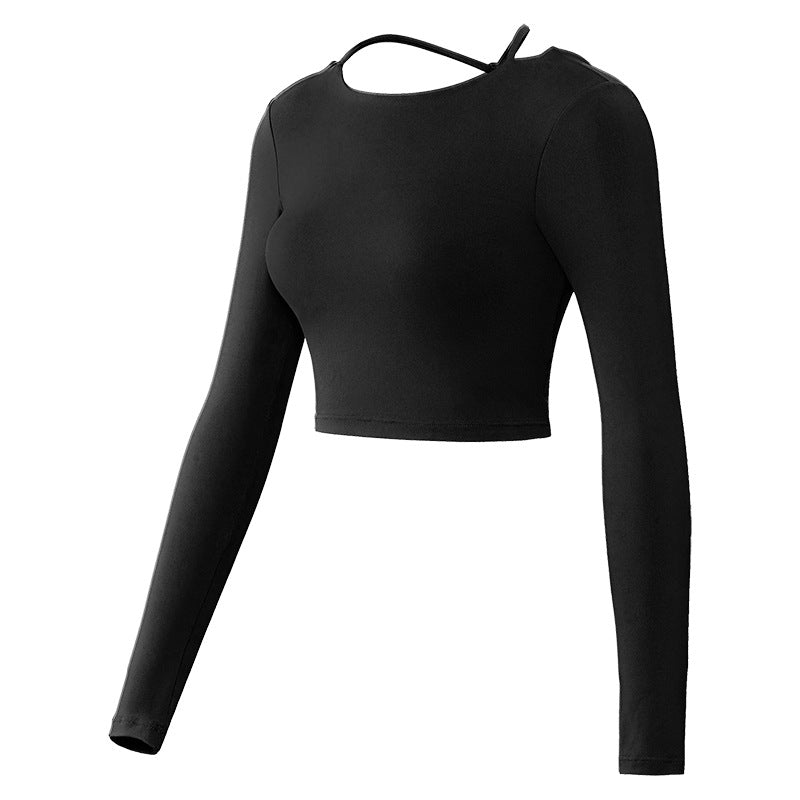 Beautiful Back Strap Yoga Wear Top Long Sleeve Fitness Sportswear Women