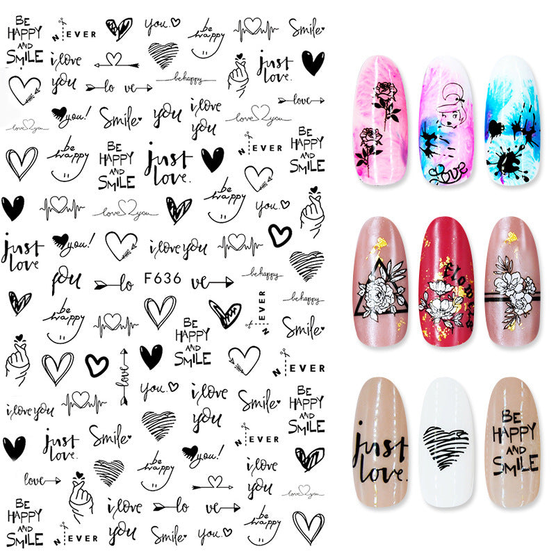 Summer Flowers & Love Nail Stickers