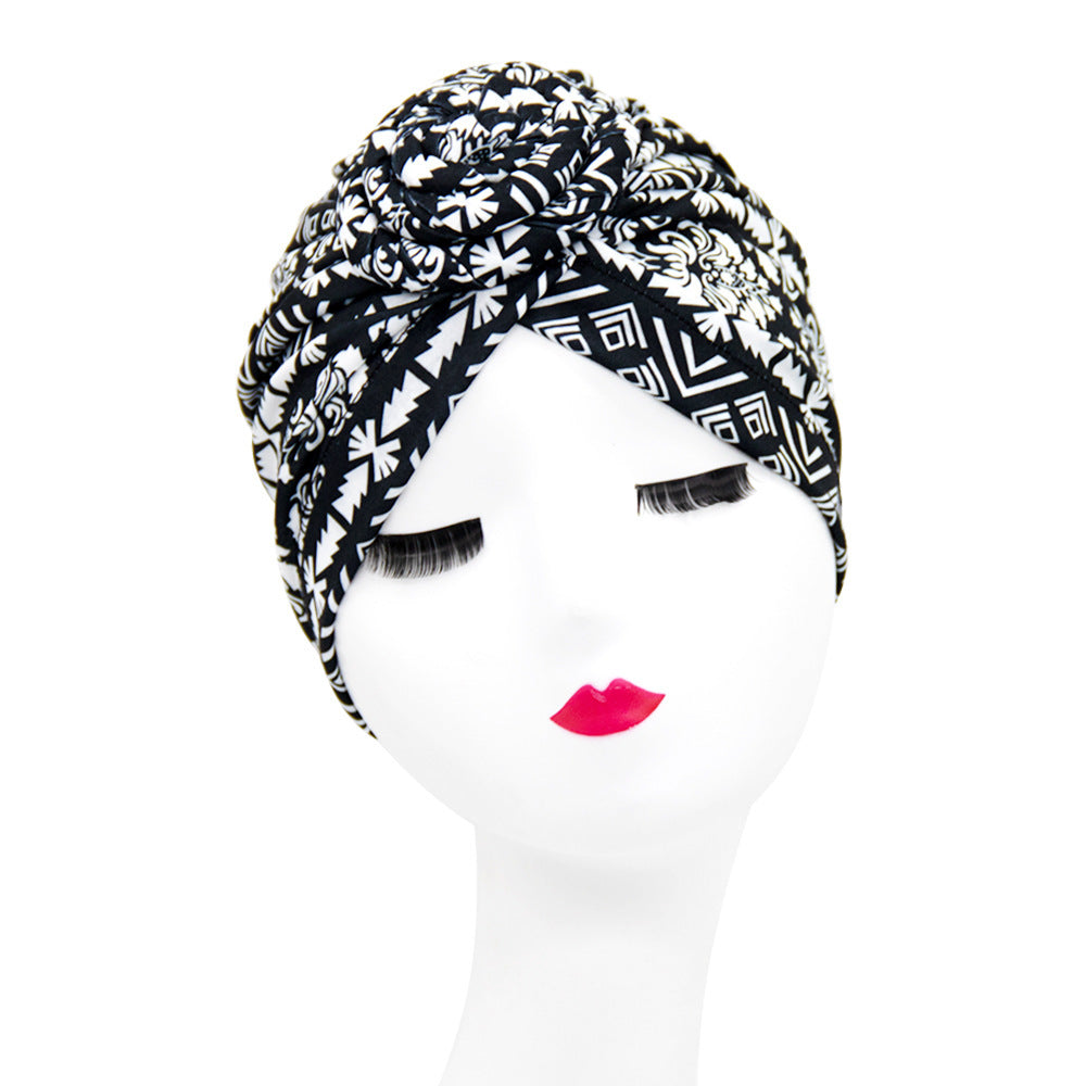 European And American Popular Retro Turban Hats African Handmade Spiral Flower Hats Bohemian Fashion Hats