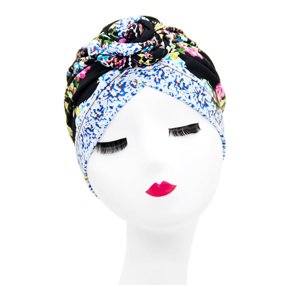 European And American Popular Retro Turban Hats African Handmade Spiral Flower Hats Bohemian Fashion Hats