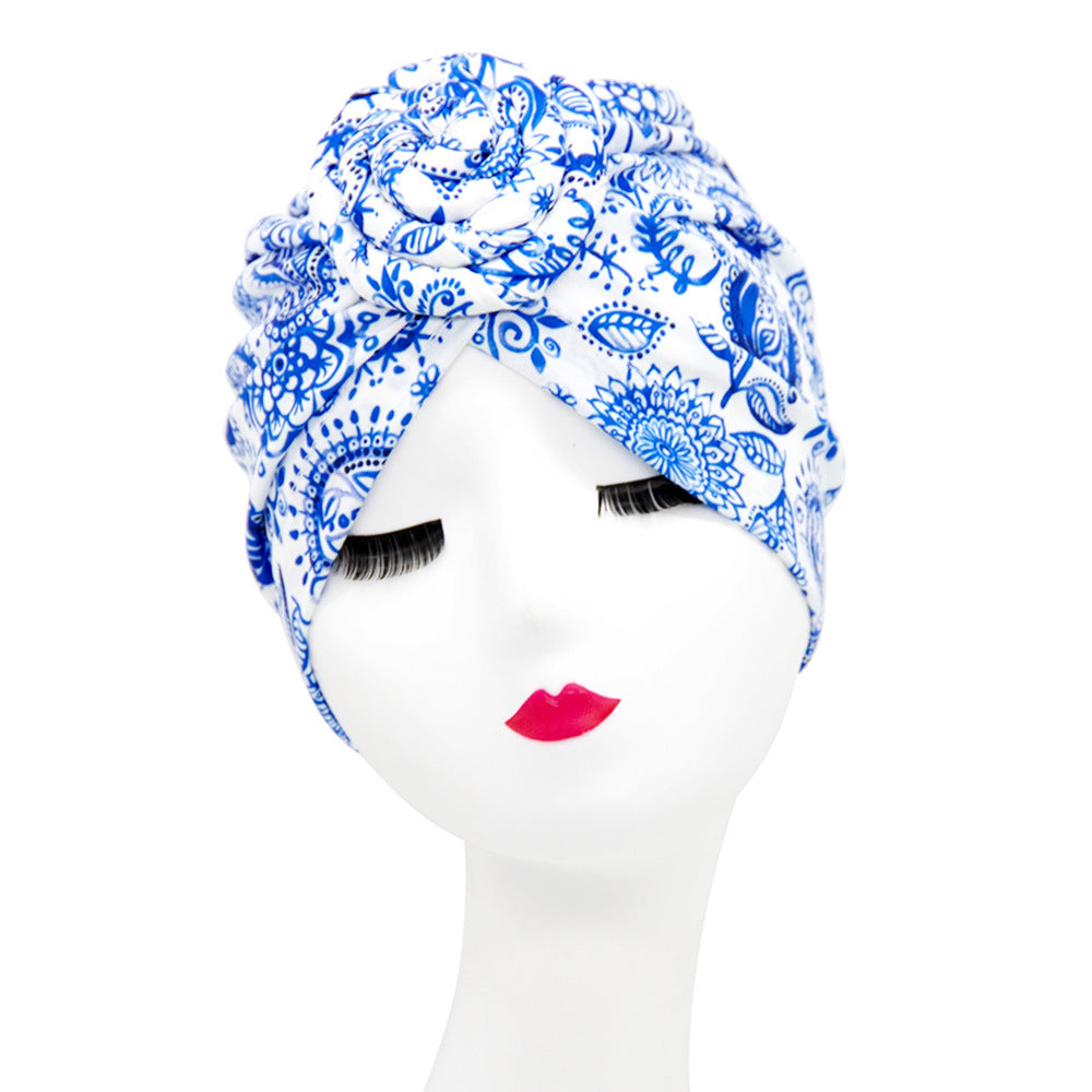 European And American Popular Retro Turban Hats African Handmade Spiral Flower Hats Bohemian Fashion Hats