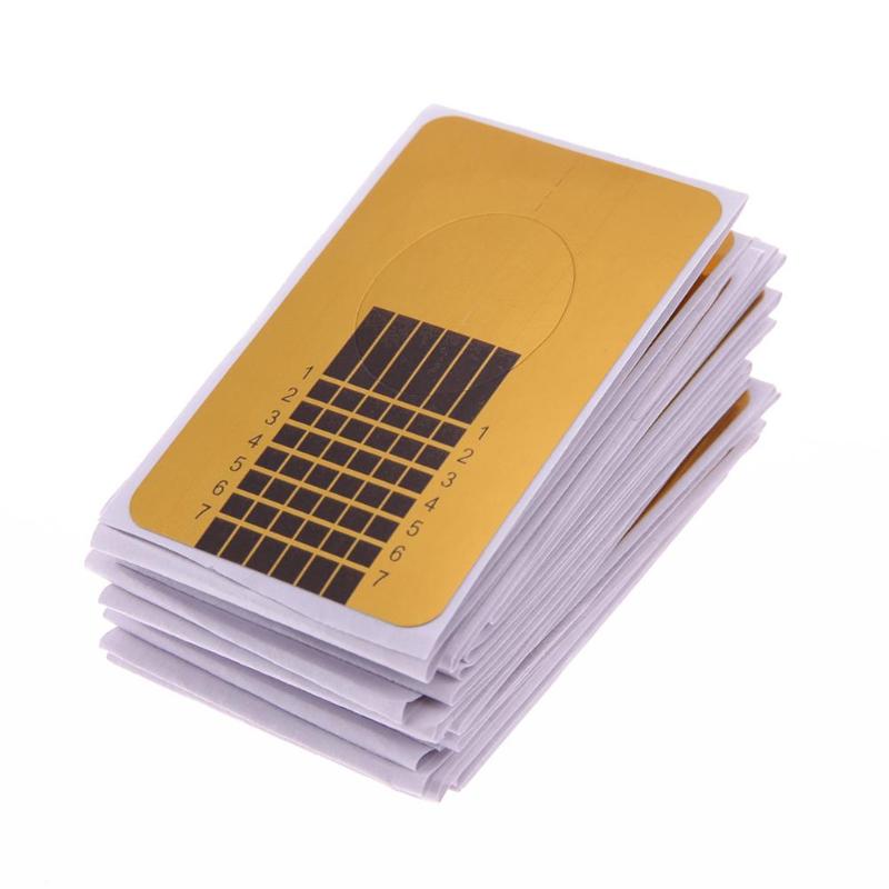 50pcs  100pcs French Nail Form Tips Gold Nail Extension Art Tools For Nails Gel Extension Sticker Acrylic Manicure