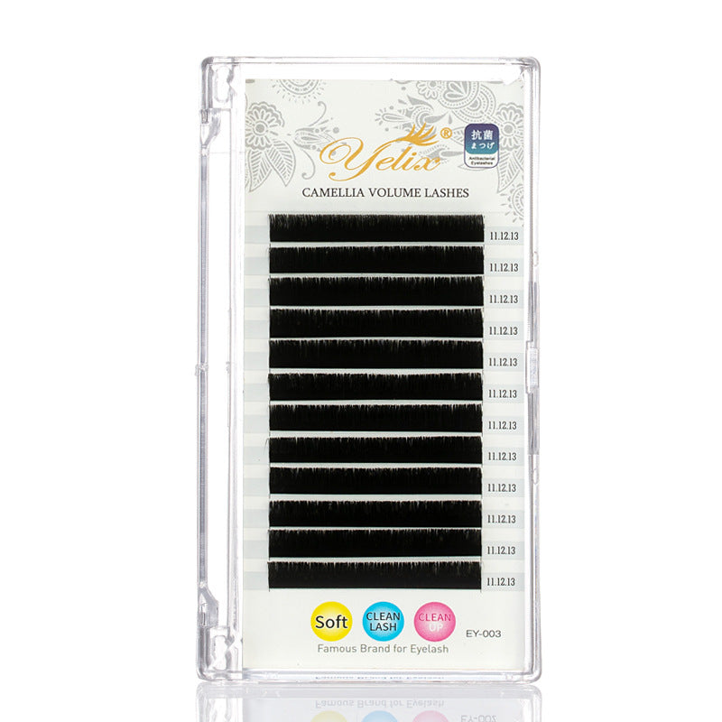Yelix Eyelashes Manual Eyelashes 0.05 Natural 3D Camellia Flowers Bloom In Seconds Grafting False Eyelashes