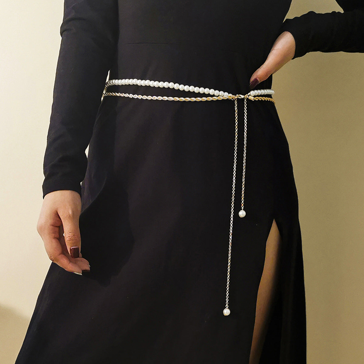 Casual Pearl Dress Waist Chain Accessories