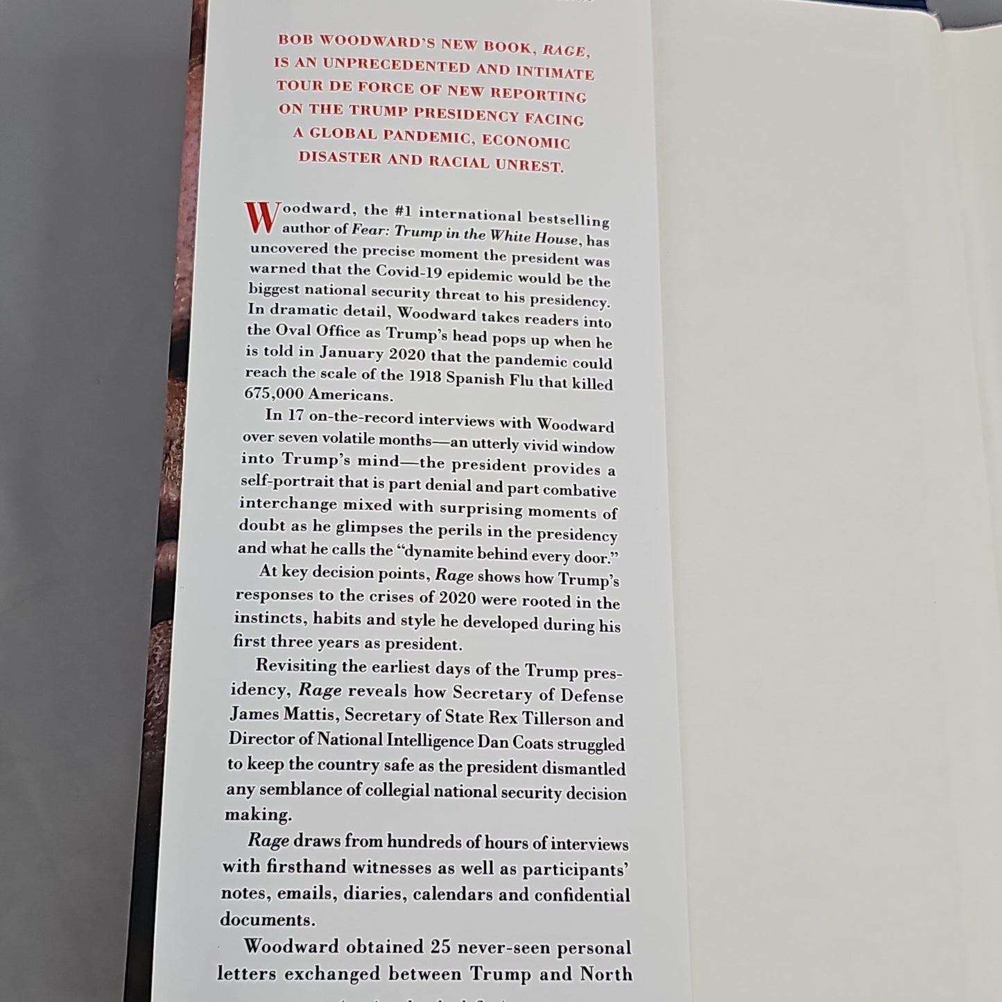 RAGE by Bob Woodward Book Hardback (New)