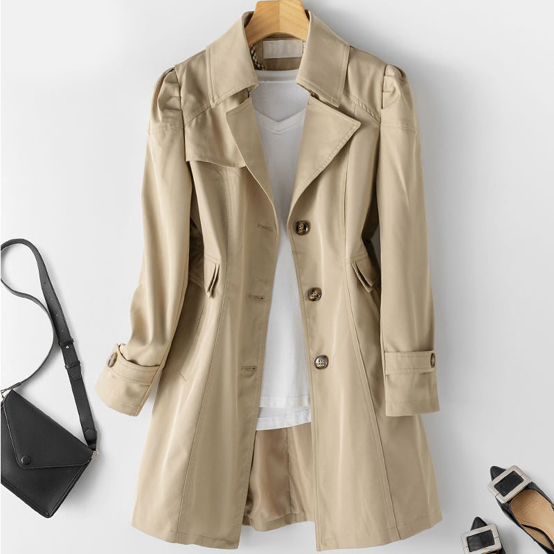Trench coat women's new spring and autumn coat Korean style slim long