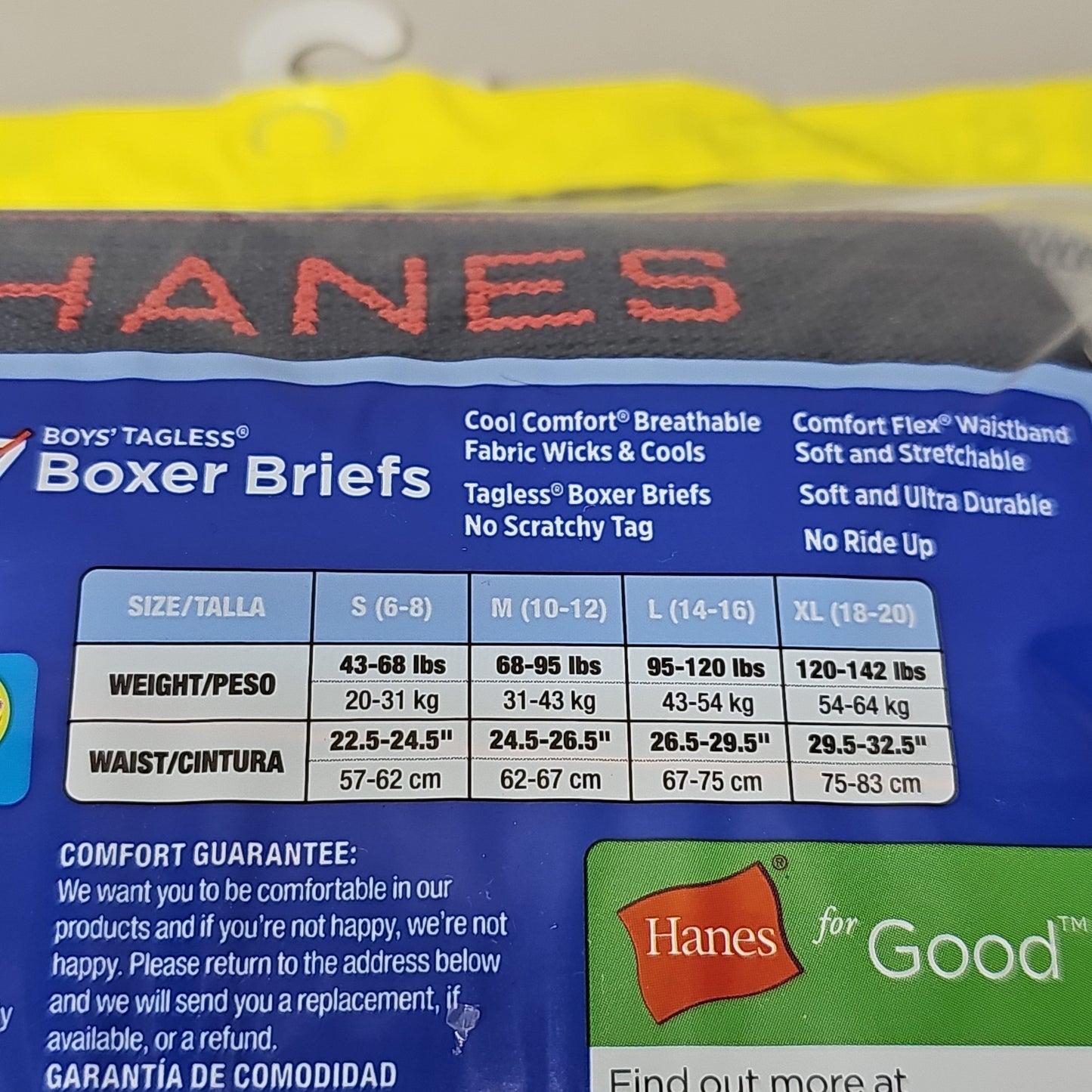 HANES Boxer Briefs 32-Pack Boy's Tagless Size S 6/8 B74SR8 (New)