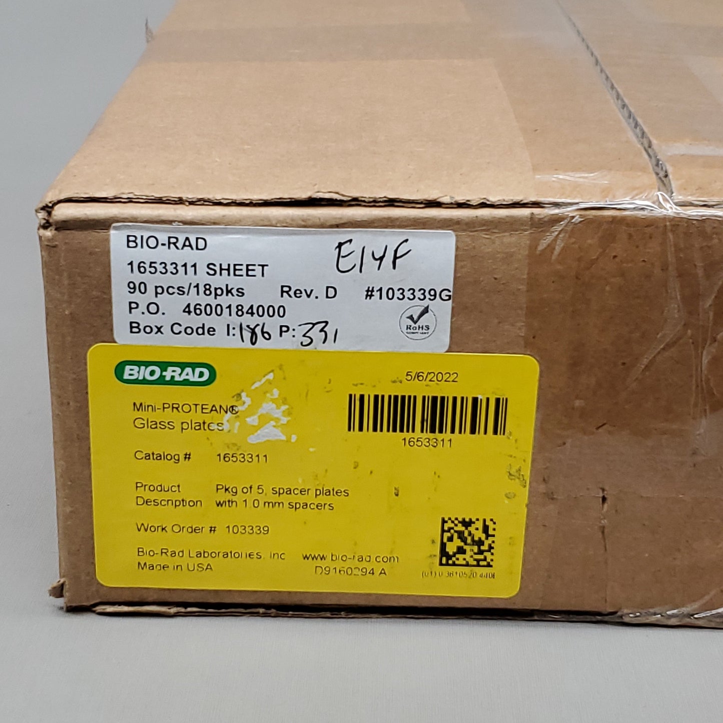 BIO-RAD 90 PCS of Mini-PROTEAN Glass Spacer Plates  W/ 1.0mm Spacers 1653311 (New)