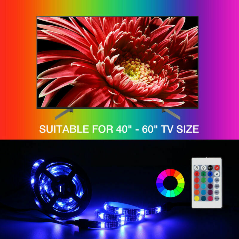 USB RGB LED Strip Light Kit (4x50cm) for TV and Computer Background