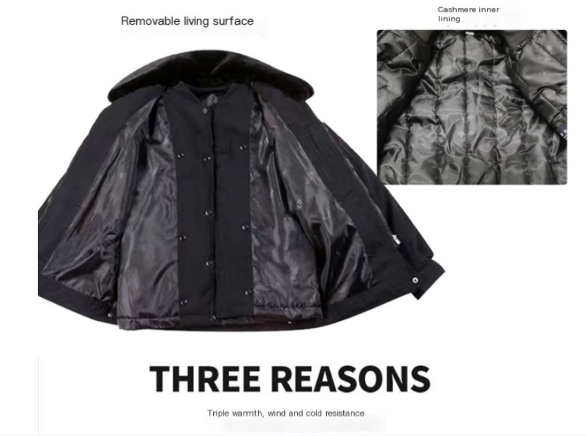 Men's Fall Jacket - Washed Cotton Military Style Plus Size