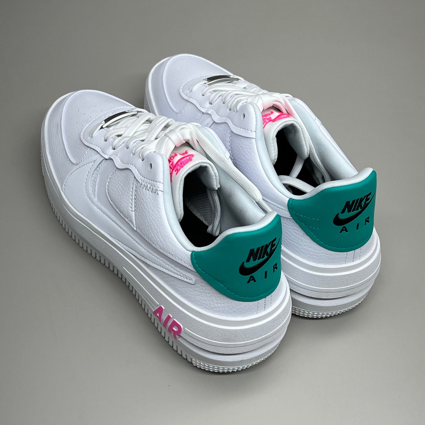 NIKE Air Force 1 PLT.AF.ORM Tapered Toe Sz Women's 8.5 White/Pink/Blue FN7180-100
