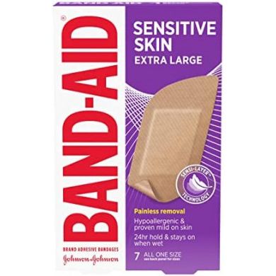 Band-Aid Sensitive Skin Adhesive Bandages  Extra Large 7Ea