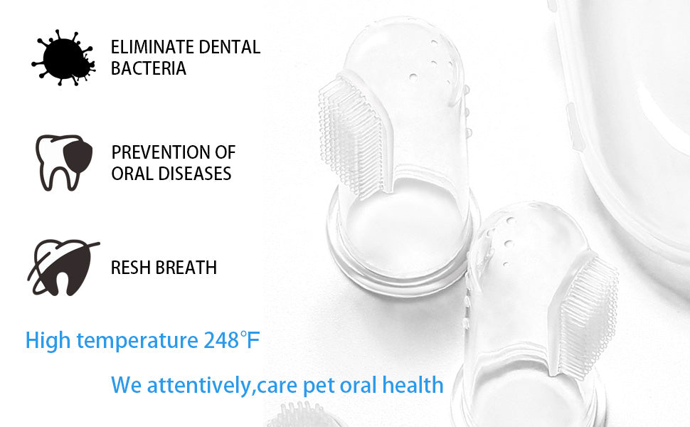 Pet Finger Toothbrush For Dogs Cats Extra Soft Silicone Bristles Professional Dog Toothbrush  Cat Toothbrush Easy Teeth Cleaning For Dog Dental Hygiene