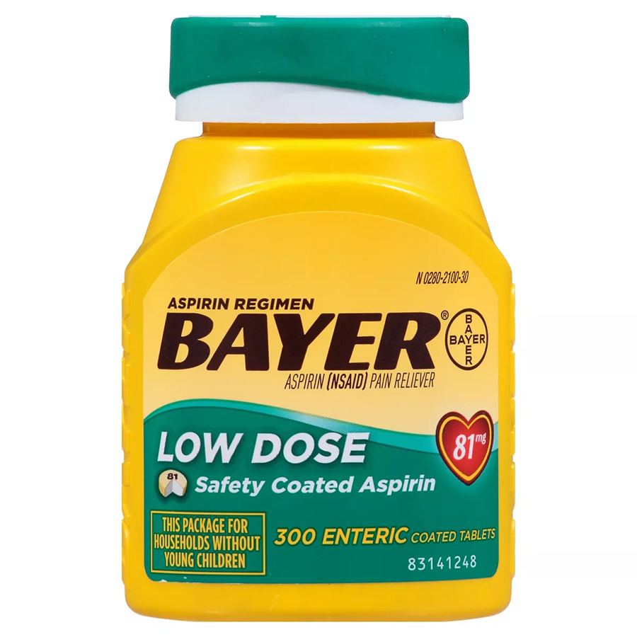 Bayer® Aspirin Regimen 81 mg Easy Open Cap Tablet, 300 EA
