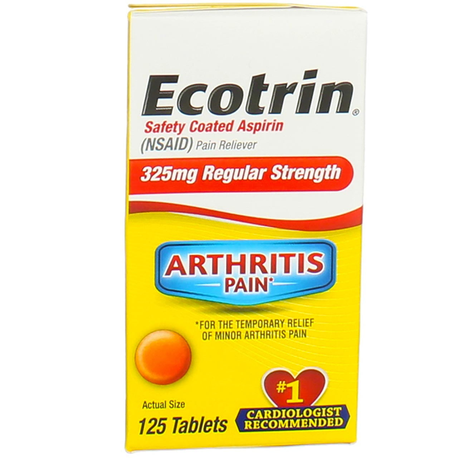Ecotrin Regular Strength Safety Coated Aspirin 325mg, 125 Tablets