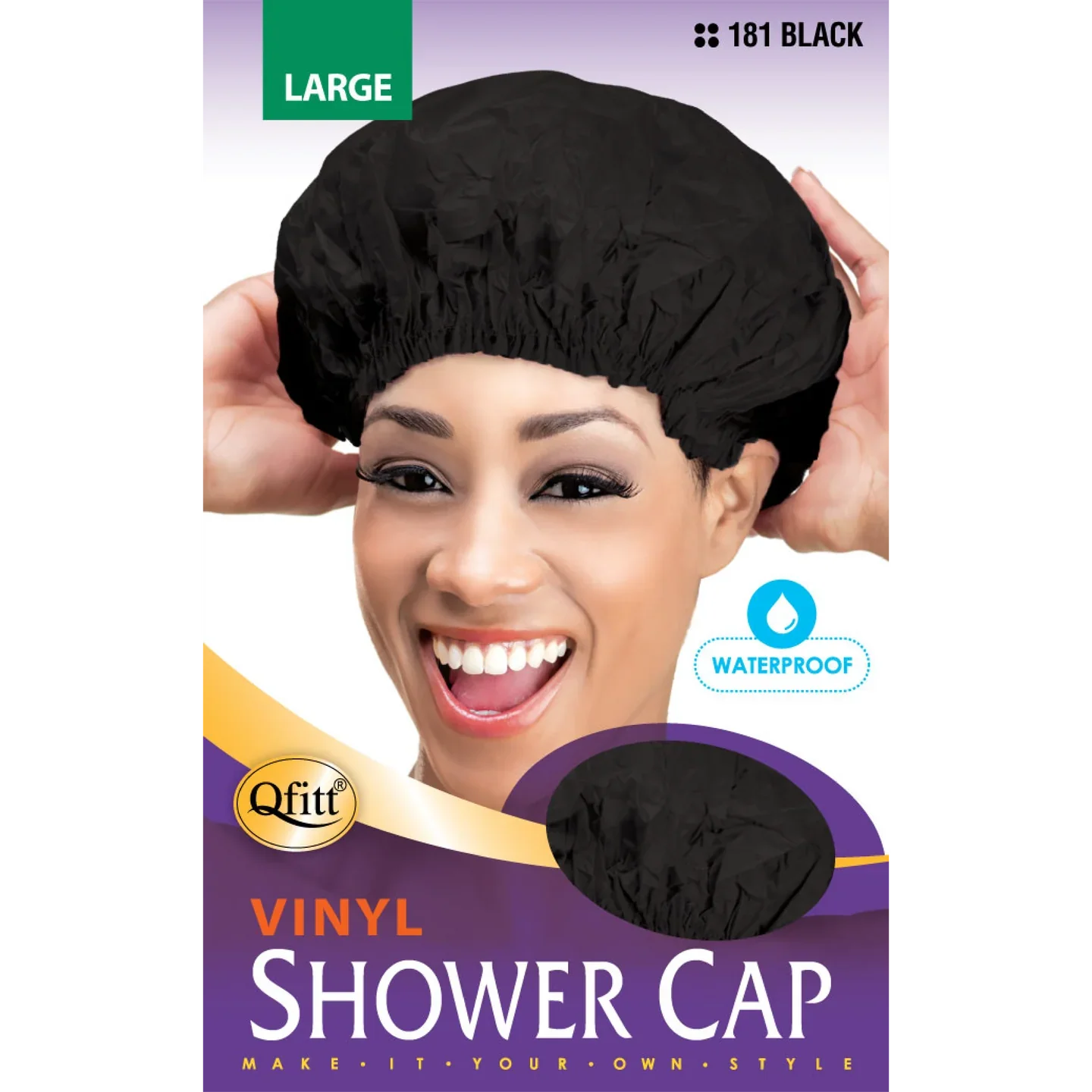 Qfitt Large Vinyl Shower Cap- Dots #182