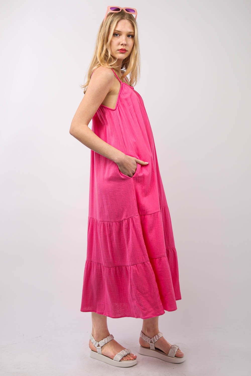 Tiered Ruffle Midi Dress