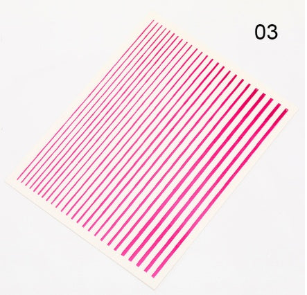 Nail art fluorescent line adhesive stickers