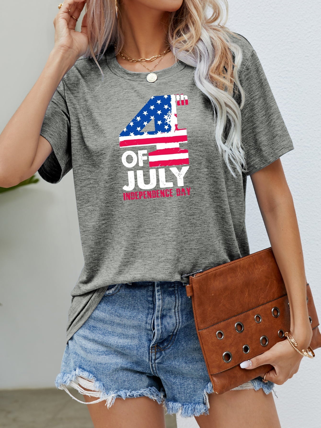 USA Flag Graphic Tee for Women