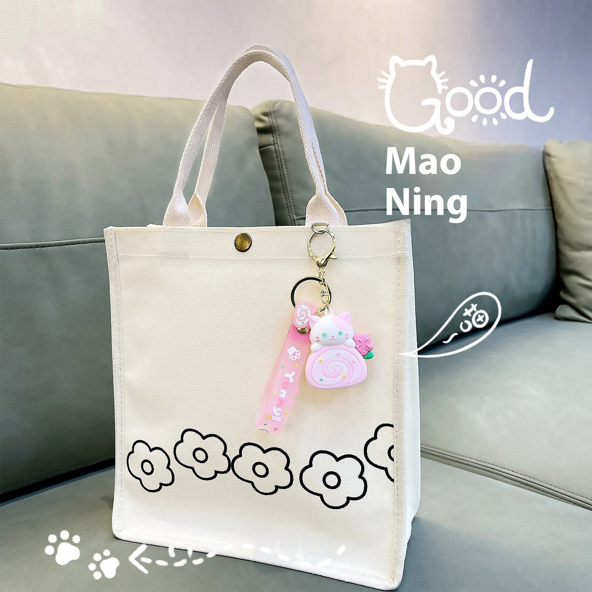 Fashion Cat Cake Roll Modeling Cartoon Key Button