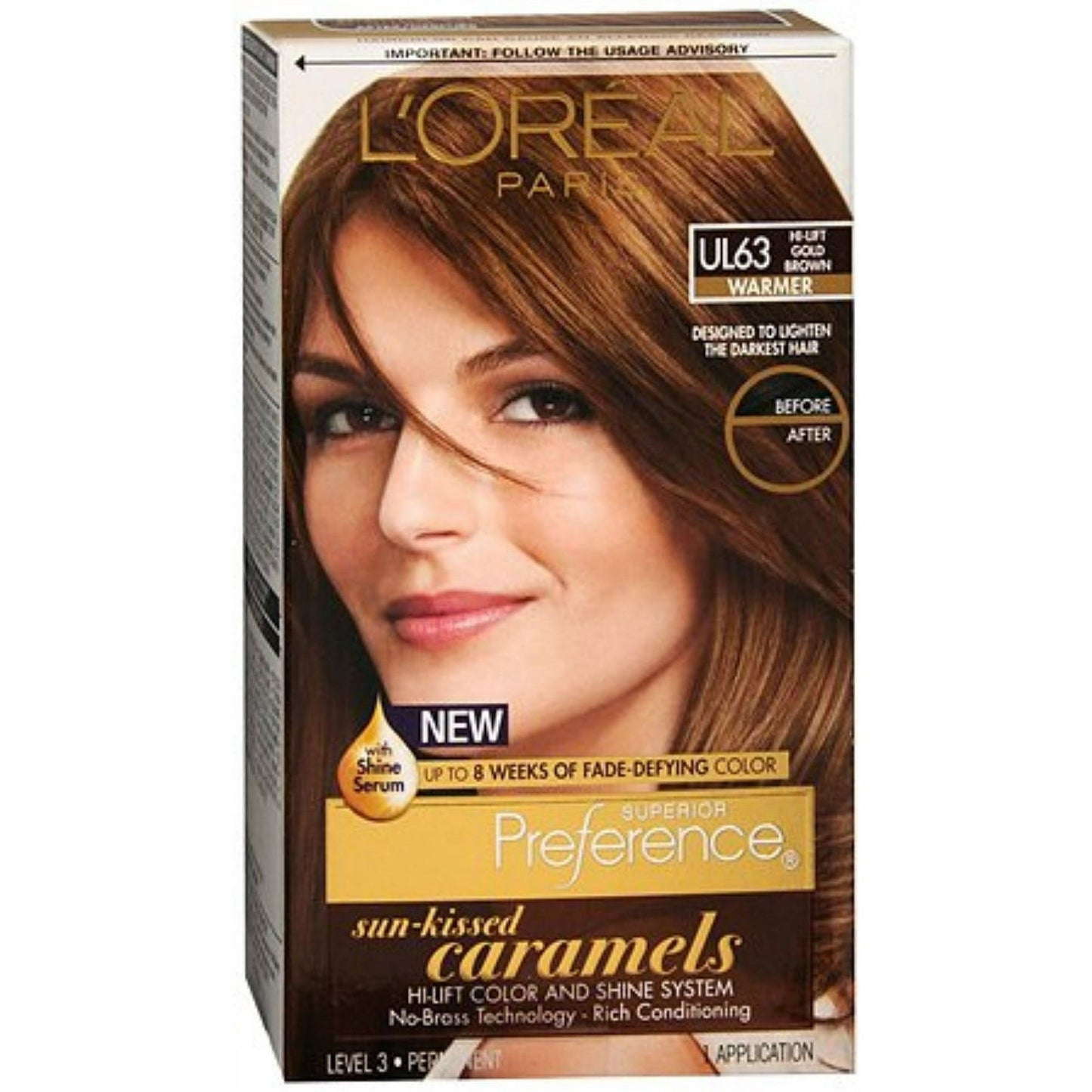 L'Oreal Paris Superior Preference UL63 Hi-Lift Gold Brown - Permanent Hair Color Kit, 1 Count