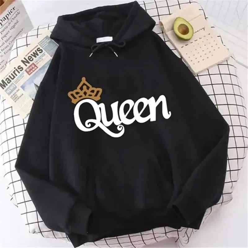 QUEEN Print Hoodies Fleece Hooded Sweatshir