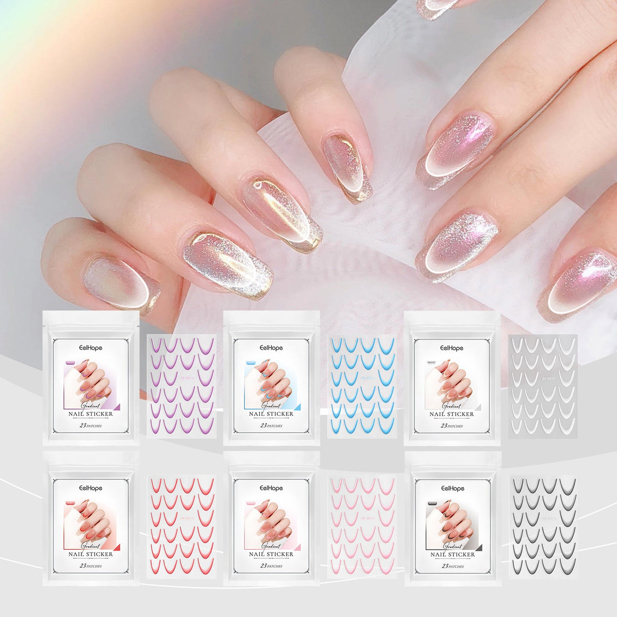 Gradient Nail Sticker Simple Manicures Decoration