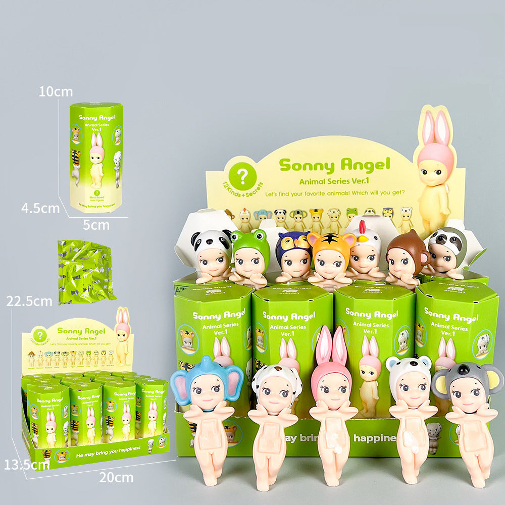 Party Angel Cheek Blind Box Car Ornament Mobile phone Decoration Handmade Anime Doll Finished End Box