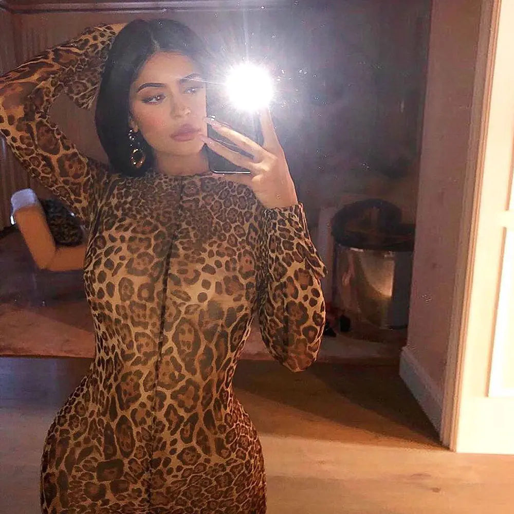 Style Loft Collection Papillon Noir Leopard Print Jumpsuit