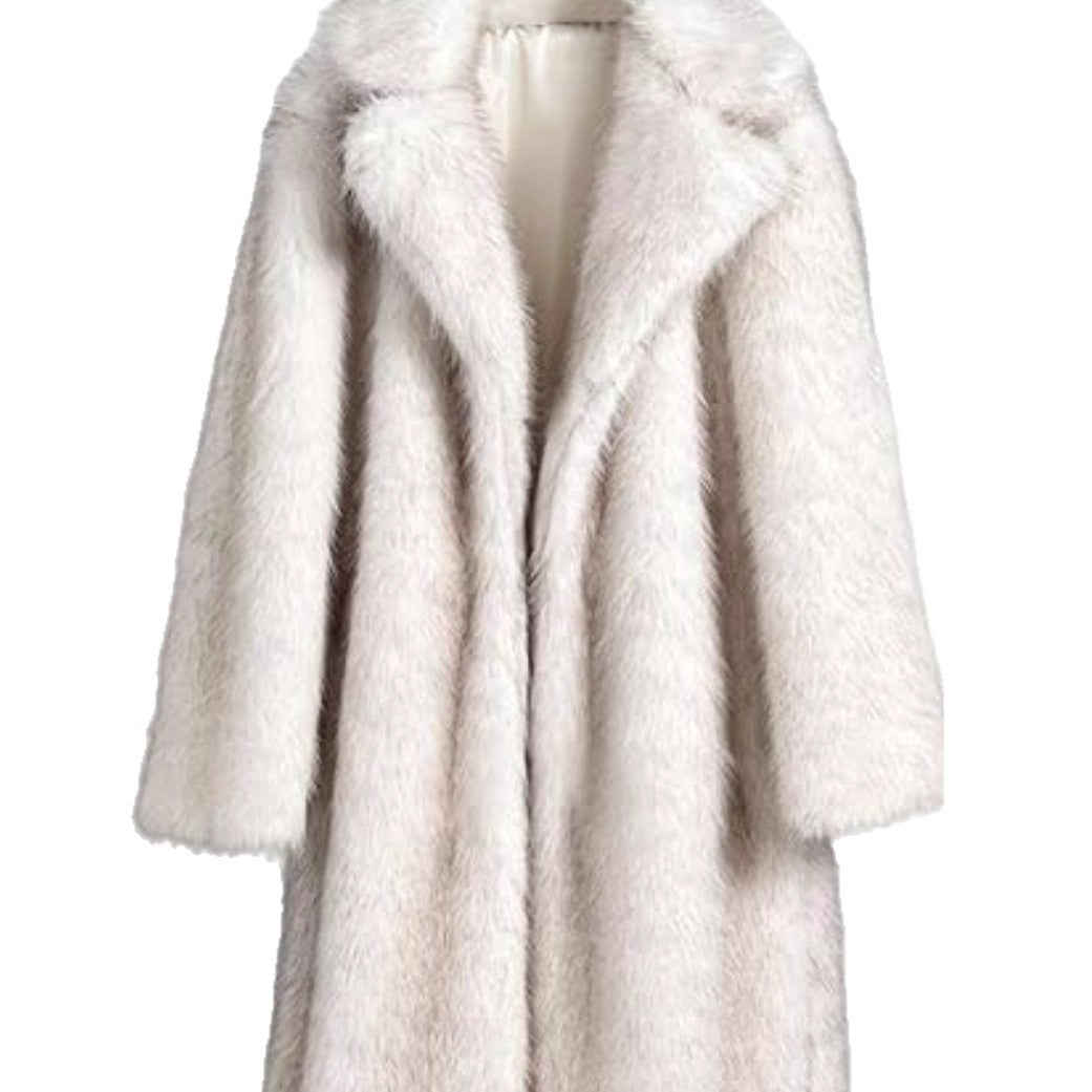 Extended Women's Clothing Imitation Fox Fur Warm Winter Coat