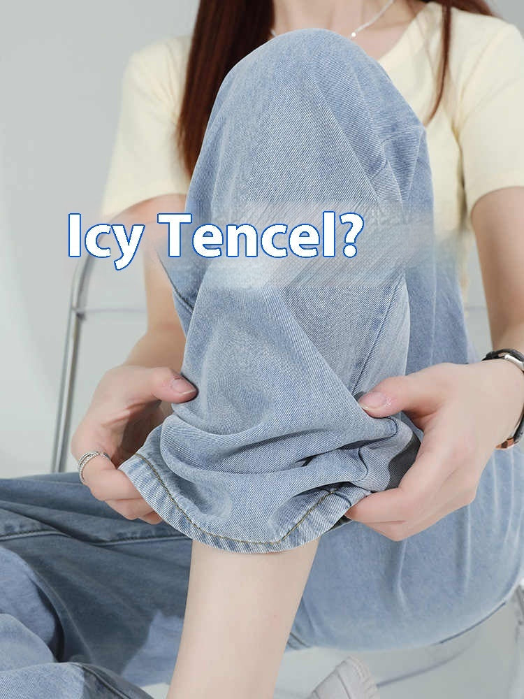 Elastic Waist Lyocell Jeans Women