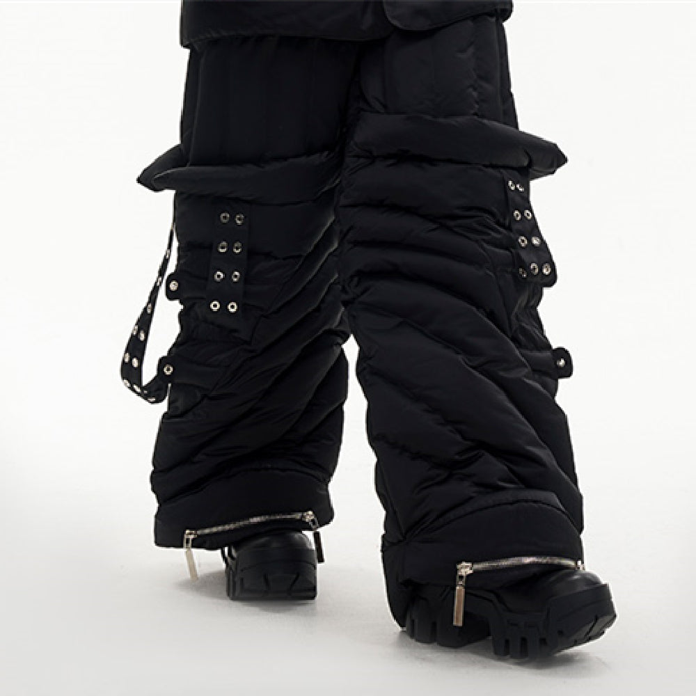 Men's Winter Casual Pants With Folded And Thickened Legs
