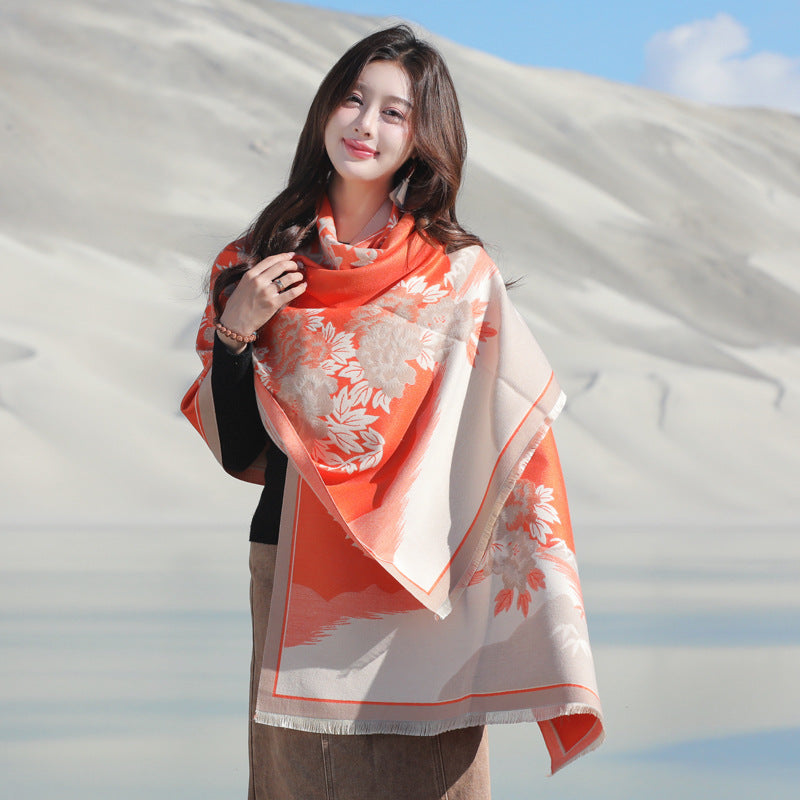 Retro High Sense Artificial Cashmere Scarf
