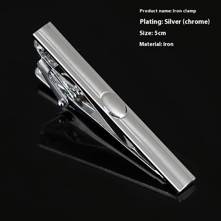 Men's Formal Wear Business Silver Simple Fashion Short Tie Clip