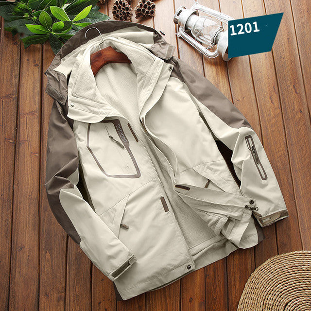Men's Waterproof 3 in 1 Fleece Lined Outdoor Jacket