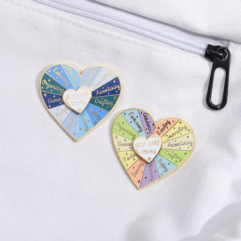 Double-Layer Heart Rotating Badge