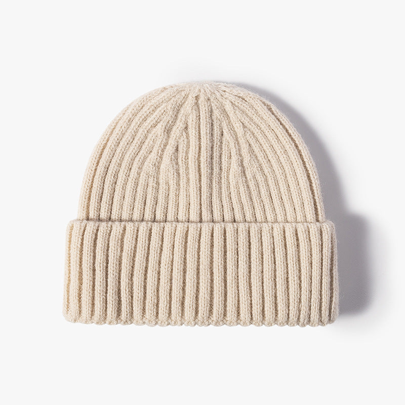 Knitted Cuff Short Fisherman Hat Mens Womens Winter Warm Beanie
